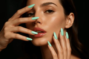 תמונה של ציפורניים עם לק ג'ל בגווני פסטל בהשראת טרנד אופנה של 2025